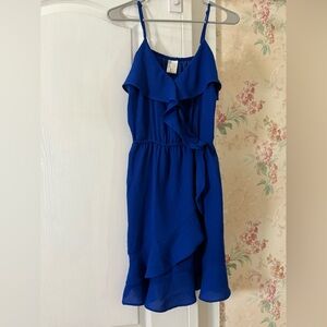Japna Cobalt Blue Ruffle Midi Dress